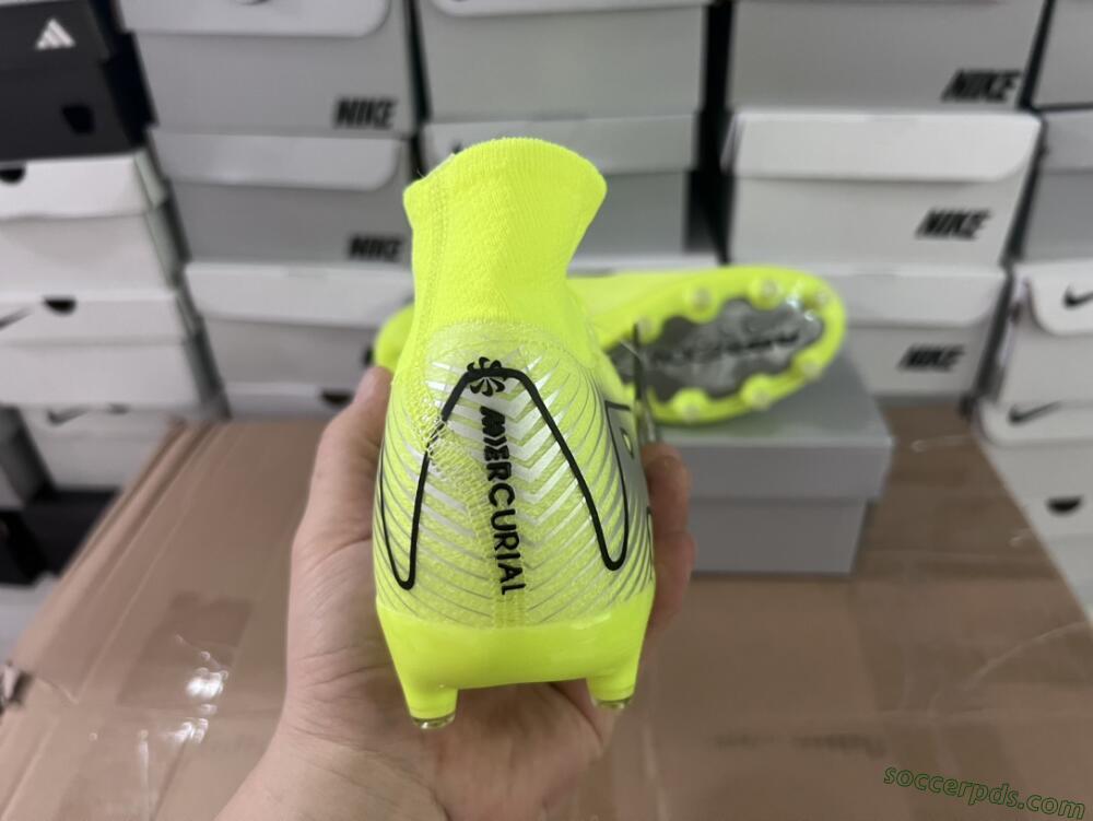 Nike Air Zoom Mercurial Superfly 10 Elite AG High-Tops Football Boots - Yellow/Silver/Black