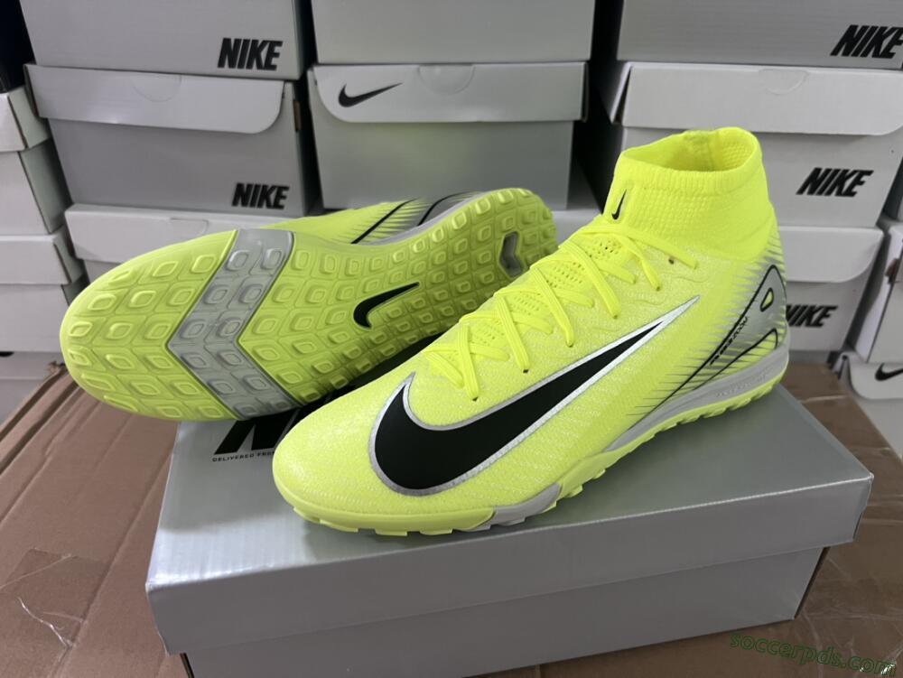 Nike Air Zoom Mercurial Superfly 10 Elite TF High-Tops Football Shoes - Yellow/Silver/Black