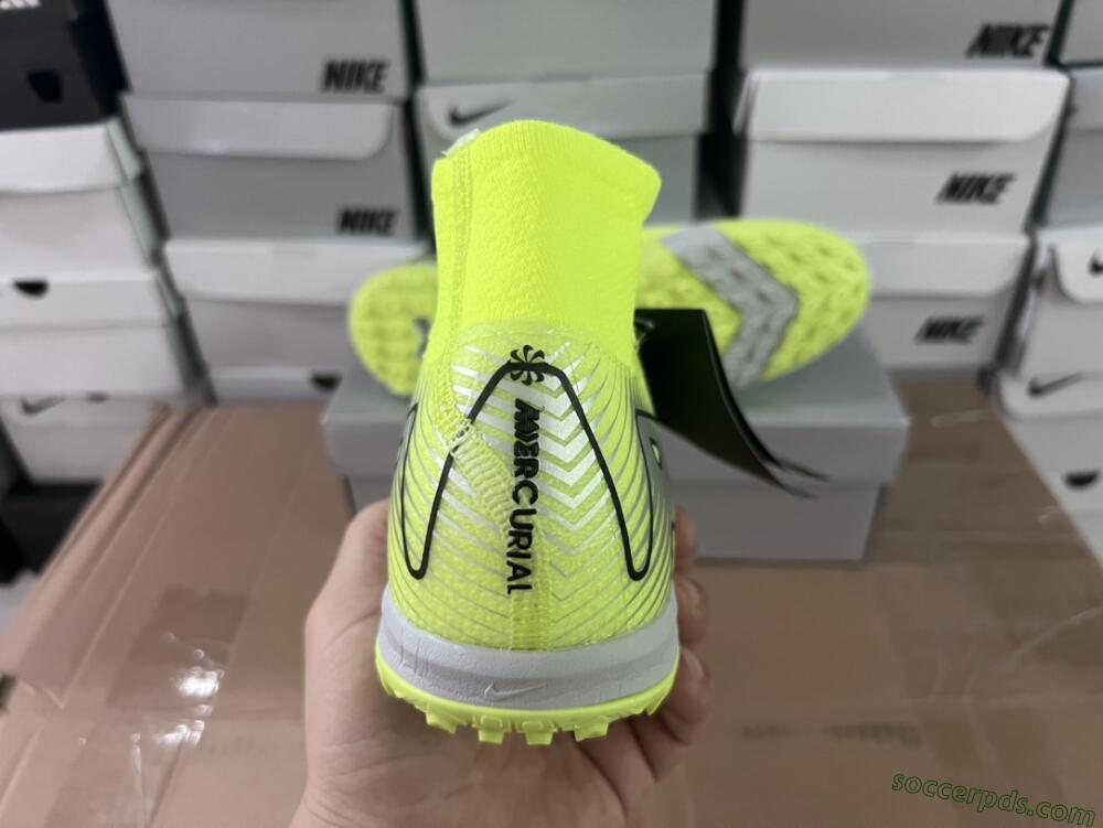 Nike Air Zoom Mercurial Superfly 10 Elite TF High-Tops Football Shoes - Yellow/Silver/Black