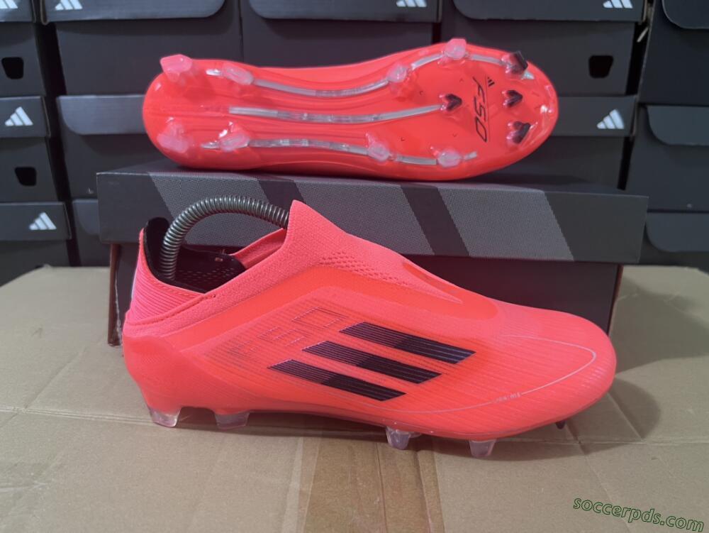 Adidas F50 Elite Laceless FG Low-Tops Football Boots - Red/Blue/Silver