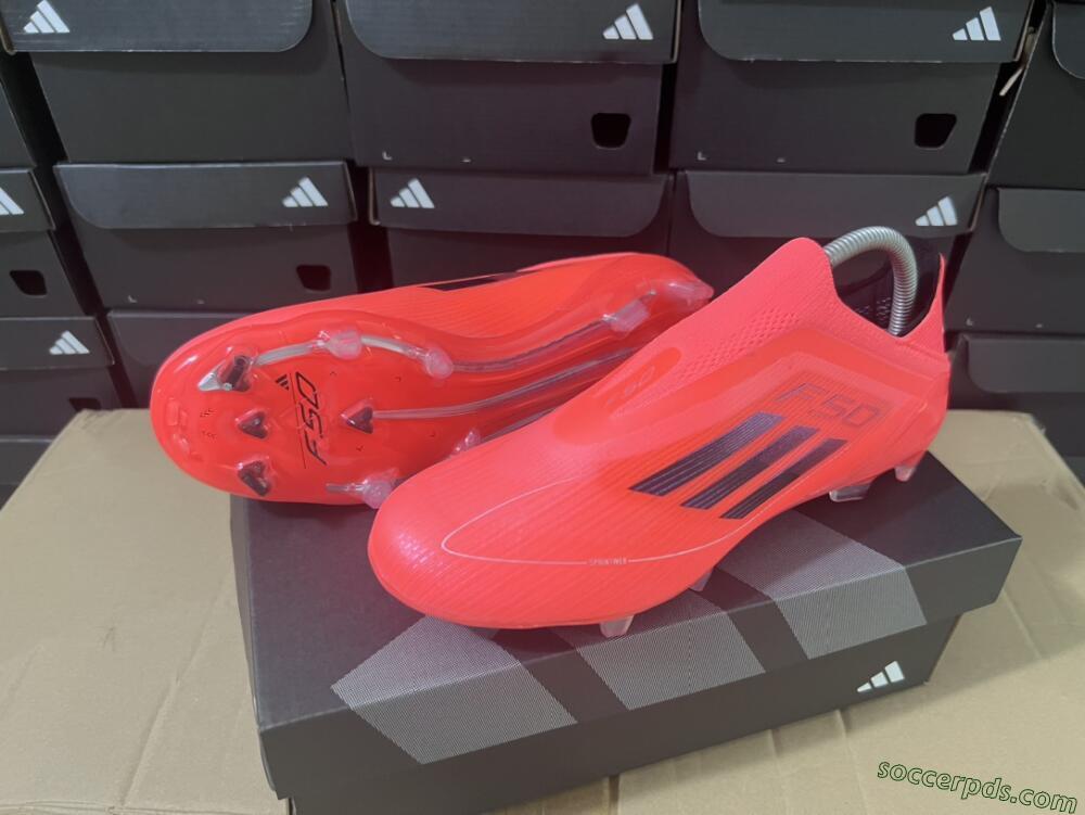 Adidas F50 Elite Laceless FG Low-Tops Football Boots - Red/Blue/Silver