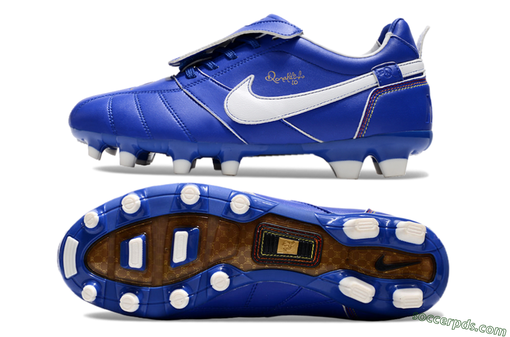 Ronaldo x Nike Tiempo Legend R10 Elite FG Low-Tops Football Boots - Bule/White 0