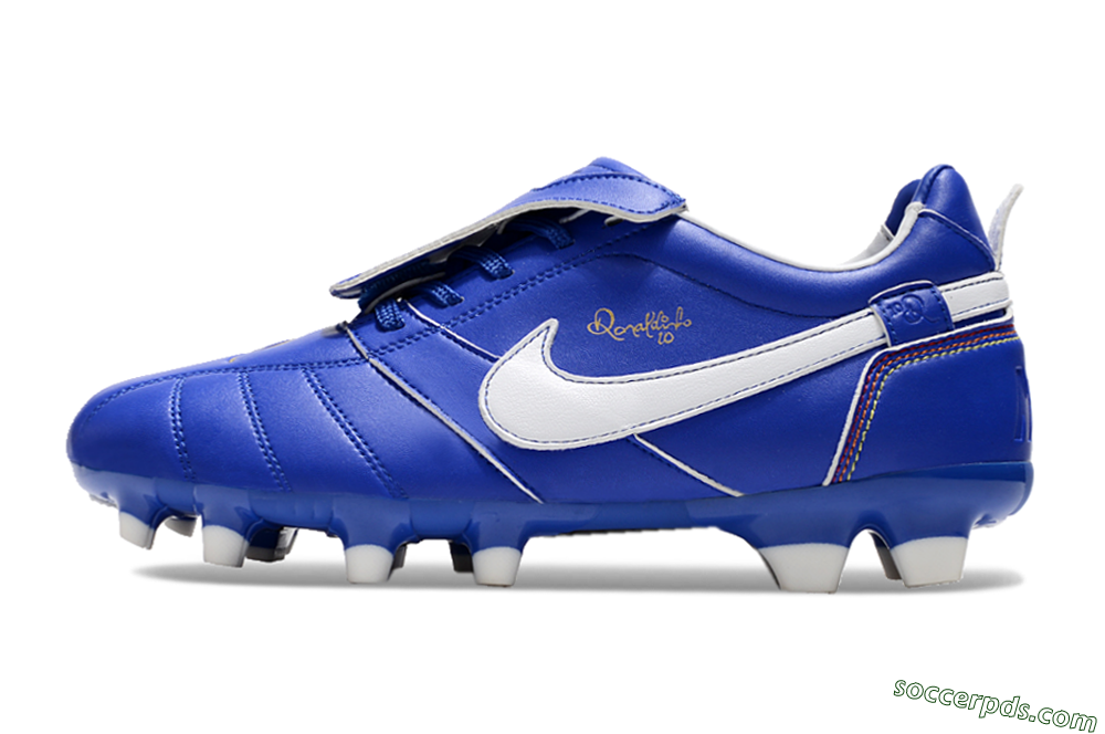 Ronaldo x Nike Tiempo Legend R10 Elite FG Low-Tops Football Boots - Bule/White 2