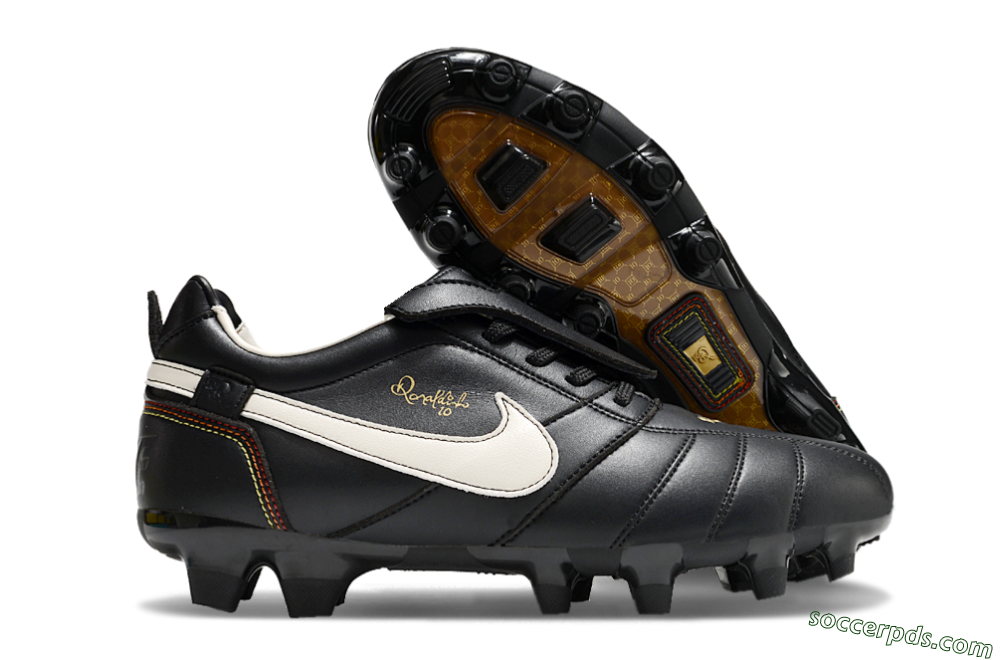 Ronaldo x Nike Tiempo Legend R10 Elite FG Low-Tops Football Boots - Black/White 1