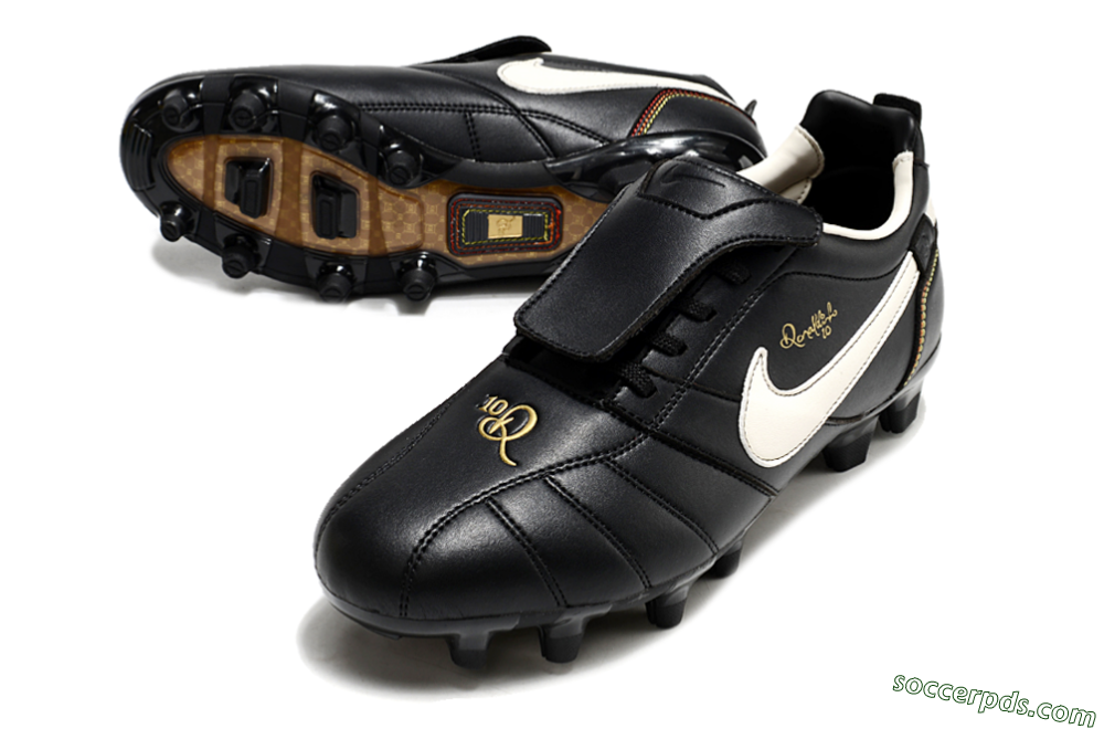 Ronaldo x Nike Tiempo Legend R10 Elite FG Low-Tops Football Boots - Black/White 3