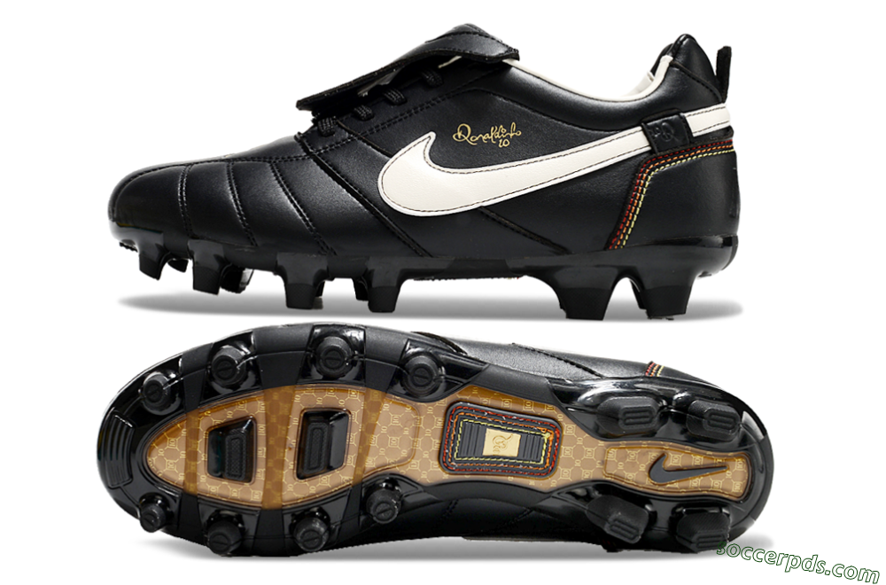 Ronaldo x Nike Tiempo Legend R10 Elite FG Low-Tops Football Boots - Black/White 0