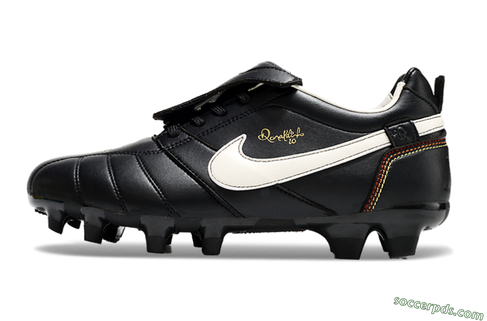 Ronaldo x Nike Tiempo Legend R10 Elite FG Low-Tops Football Boots - Black/White 2