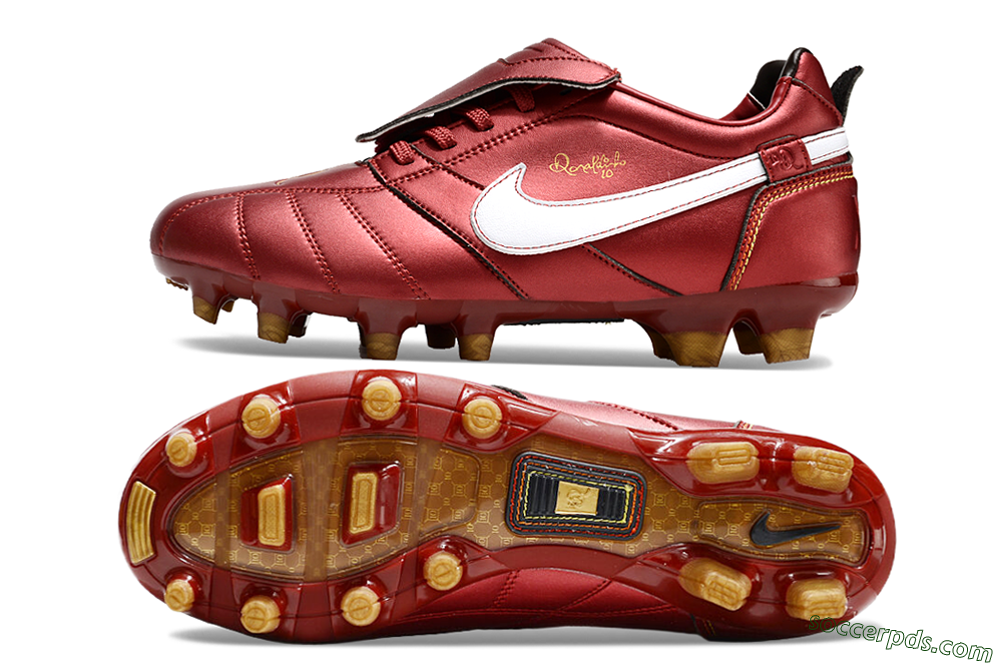 Ronaldo x Nike Tiempo Legend R10 Elite FG Low-Tops Football Boots - Red/White 0