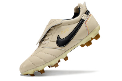 Ronaldo x Nike Tiempo Legend R10 Elite FG Low-Tops Football Boots - Beige/Black