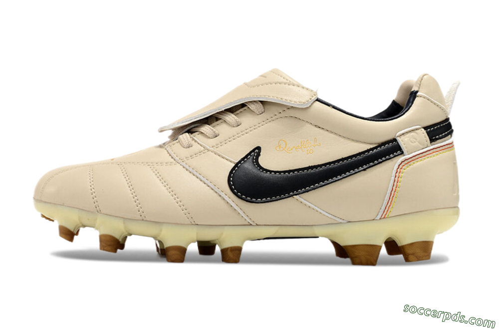 Ronaldo x Nike Tiempo Legend R10 Elite FG Low-Tops Football Boots - Beige/Black 2