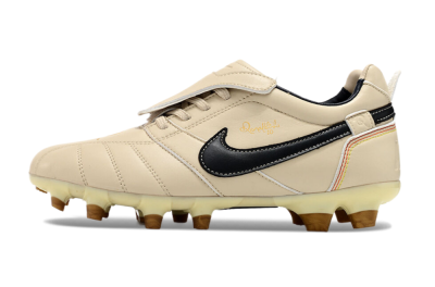Ronaldo x Nike Tiempo Legend R10 Elite FG Low-Tops Football Boots - Beige/Black
