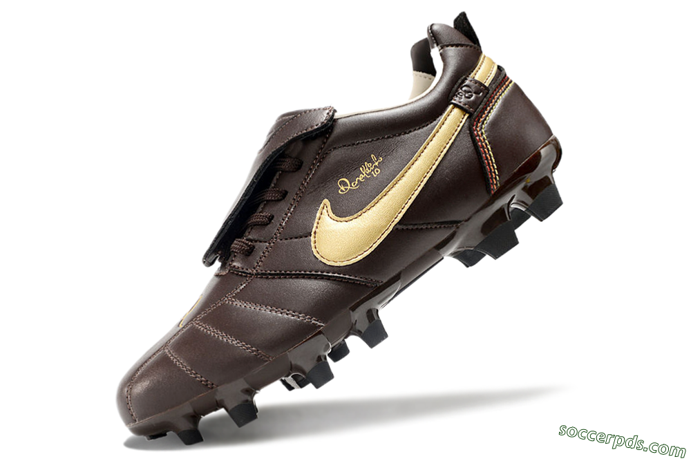 Ronaldo x Nike Tiempo Legend R10 Elite FG Low-Tops Football Boots - Brown/Gold 5