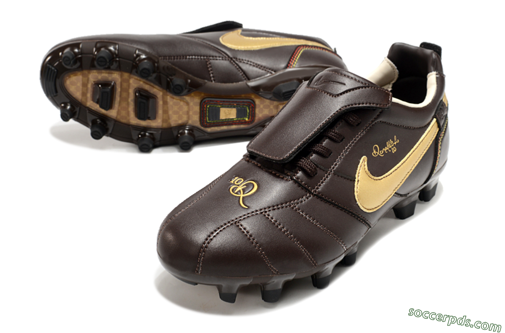 Ronaldo x Nike Tiempo Legend R10 Elite FG Low-Tops Football Boots - Brown/Gold 3