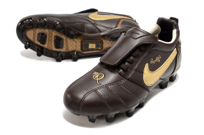 Ronaldo x Nike Tiempo Legend R10 Elite FG Low-Tops Football Boots - Brown/Gold