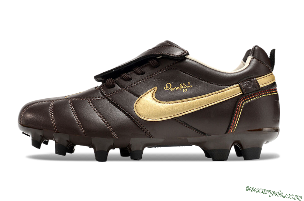 Ronaldo x Nike Tiempo Legend R10 Elite FG Low-Tops Football Boots - Brown/Gold 2