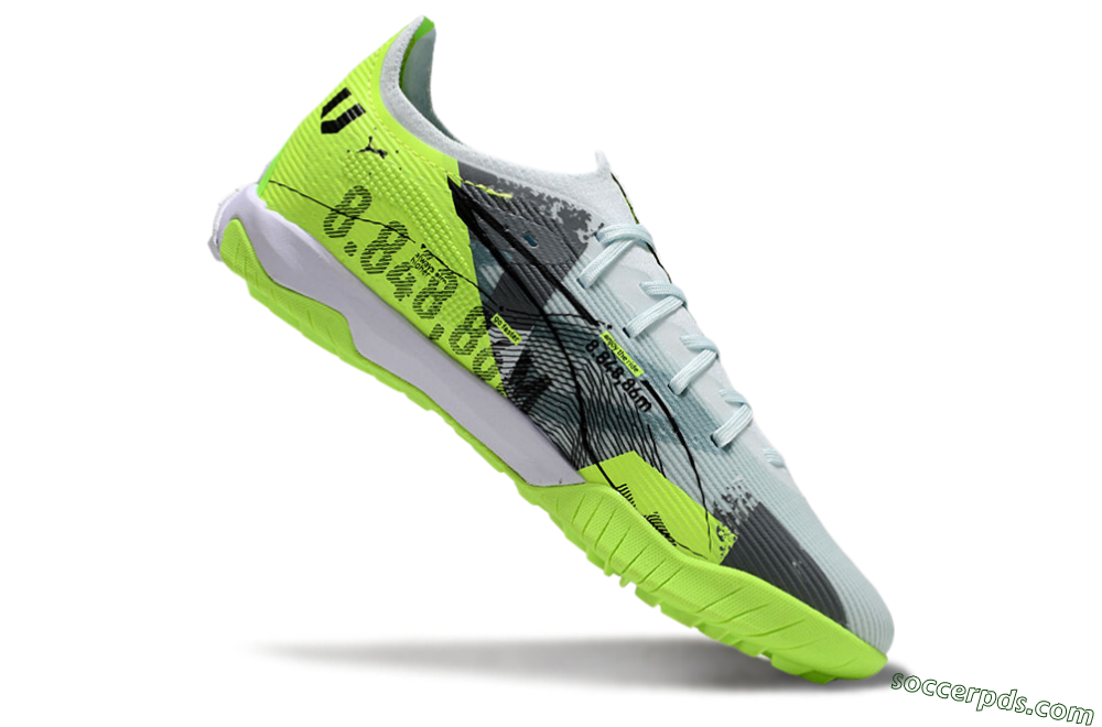 Puma Ultra 5 Ultimate TF Low-Tops Football Shoes - Grey/Green/Black 4
