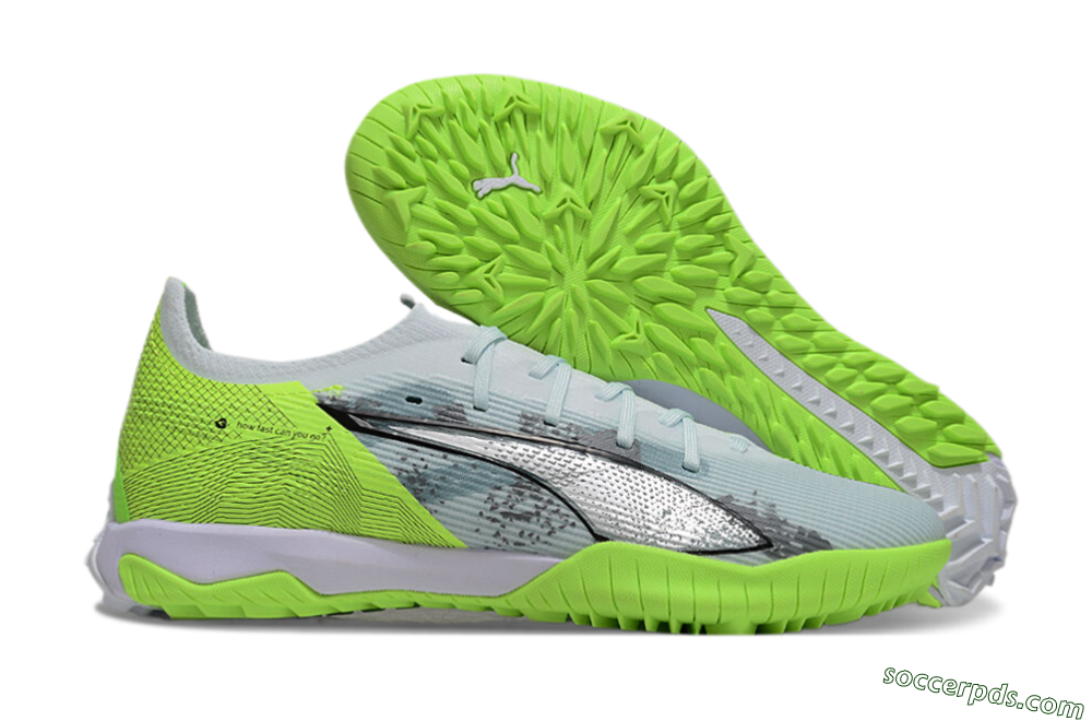 Puma Ultra 5 Ultimate TF Low-Tops Football Shoes - Grey/Green/Black 1