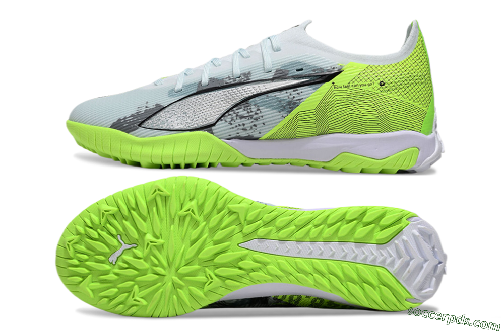 Puma Ultra 5 Ultimate TF Low-Tops Football Shoes - Grey/Green/Black 0