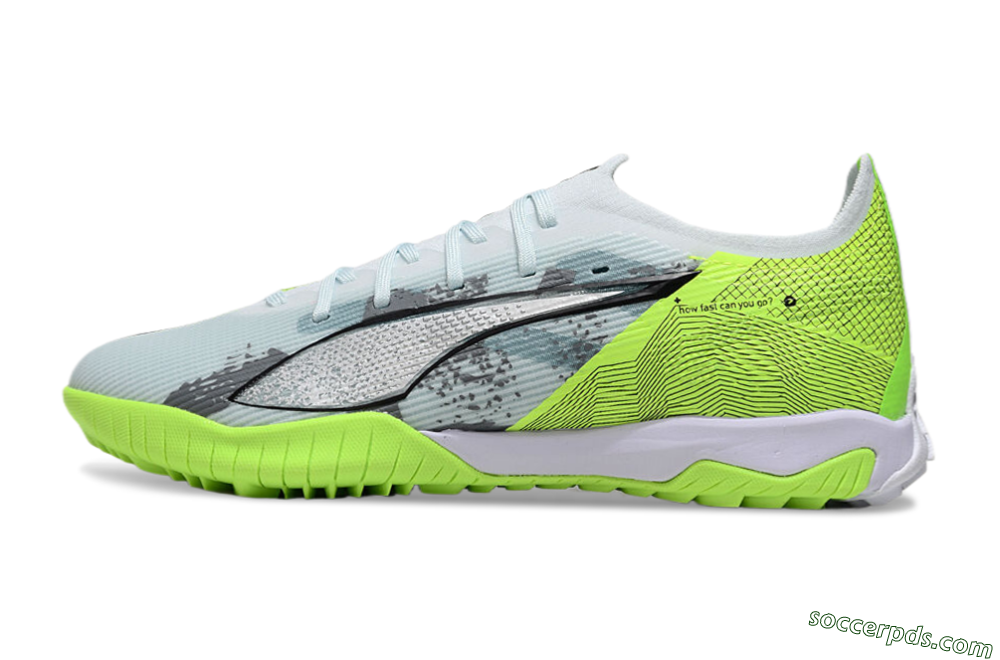 Puma Ultra 5 Ultimate TF Low-Tops Football Shoes - Grey/Green/Black 2
