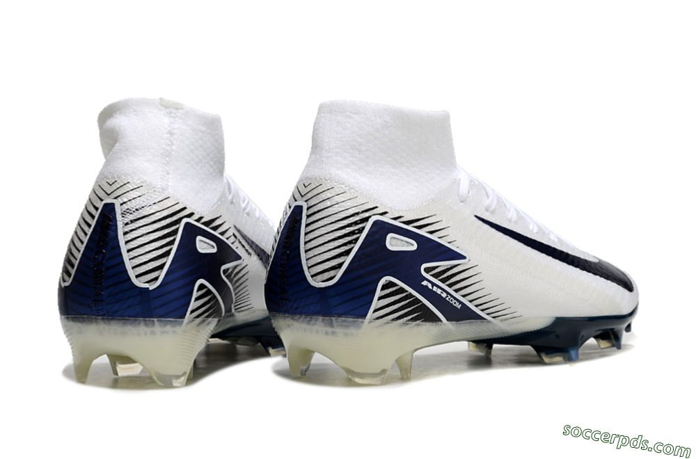 Nike Air Zoom Mercurial Superfly 10 Elite FG High-Tops Football Boots - White/Black/Blue 6