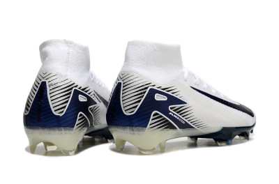 Nike Air Zoom Mercurial Superfly 10 Elite FG High-Tops Football Boots - White/Black/Blue