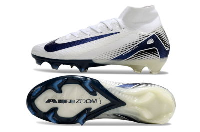 Nike Air Zoom Mercurial Superfly 10 Elite FG High-Tops Football Boots - White/Black/Blue