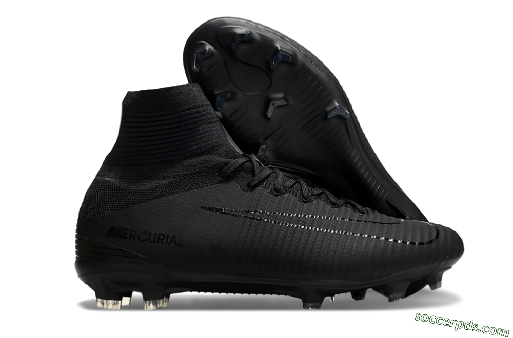 Nike Zoom Mercurial Superfly 5 Elite FG High-Tops Football Boots - Black/Black 1