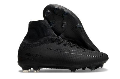 Nike Zoom Mercurial Superfly 5 Elite FG High-Tops Football Boots - Black/Black