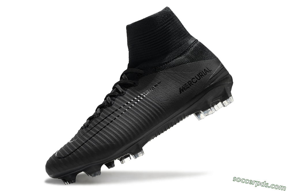 Nike Zoom Mercurial Superfly 5 Elite FG High-Tops Football Boots - Black/Black 5