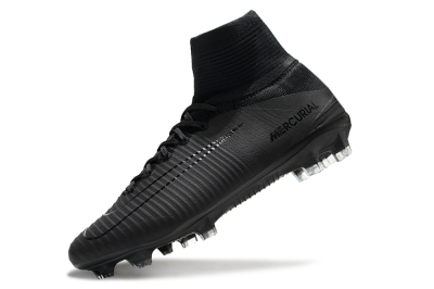 Nike Zoom Mercurial Superfly 5 Elite FG High-Tops Football Boots - Black/Black