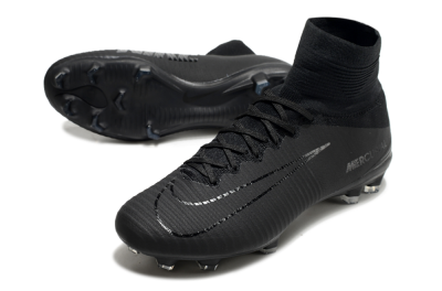 Nike Zoom Mercurial Superfly 5 Elite FG High-Tops Football Boots - Black/Black