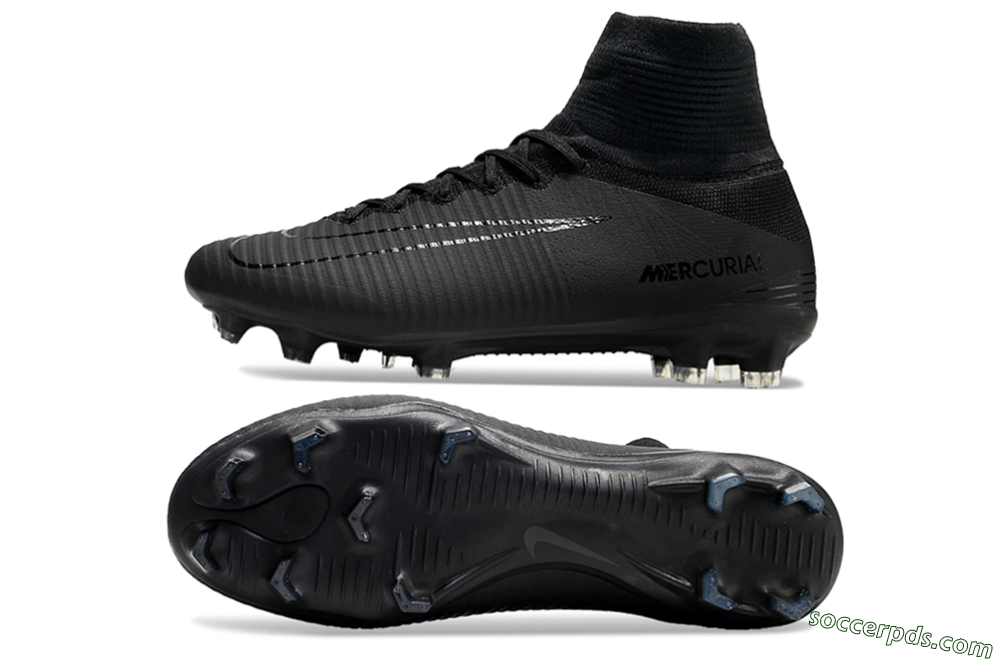 Nike Zoom Mercurial Superfly 5 Elite FG High-Tops Football Boots - Black/Black 0