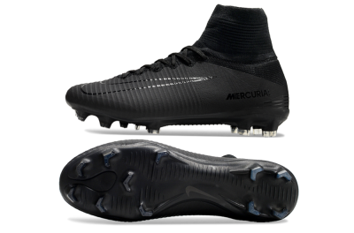 Nike Zoom Mercurial Superfly 5 Elite FG High-Tops Football Boots - Black/Black