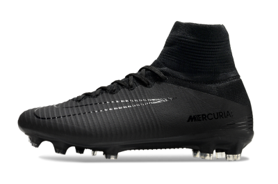 Nike Zoom Mercurial Superfly 5 Elite FG High-Tops Football Boots - Black/Black