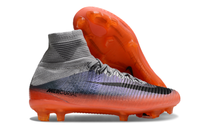 Nike Zoom Mercurial Superfly 5 Elite FG High-Tops Football Boots - Grey/Black/Orange