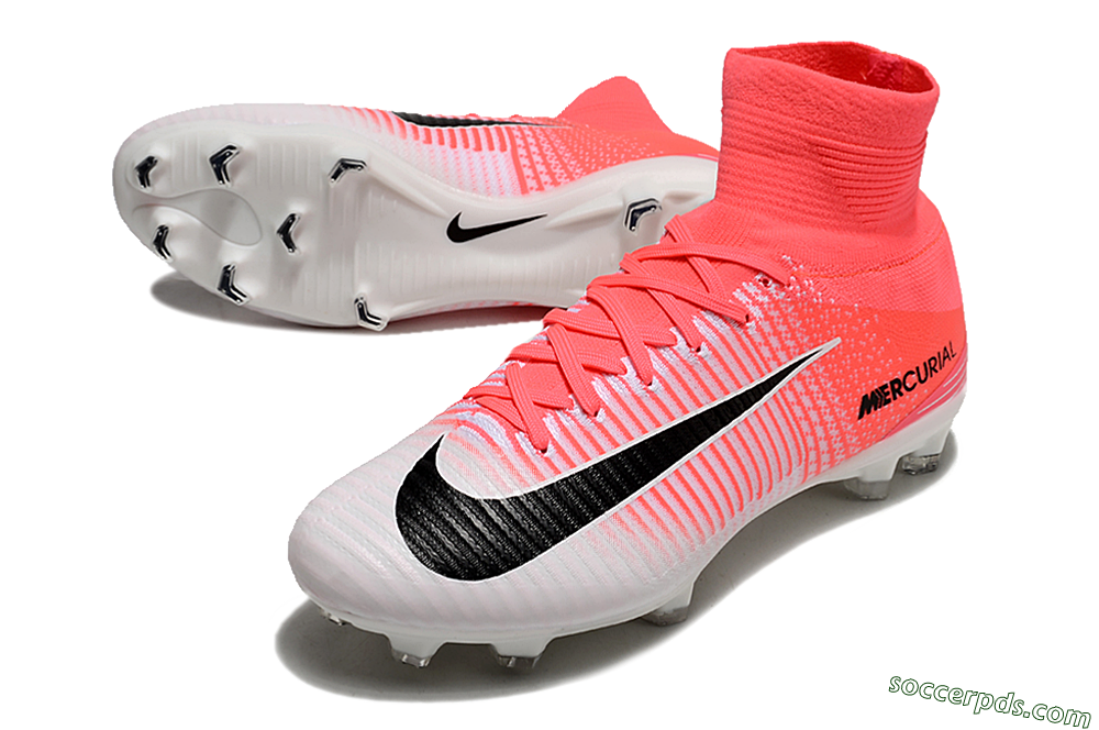 Nike Zoom Mercurial Superfly 5 Elite FG High-Tops Football Boots - Pink/White/Black 3