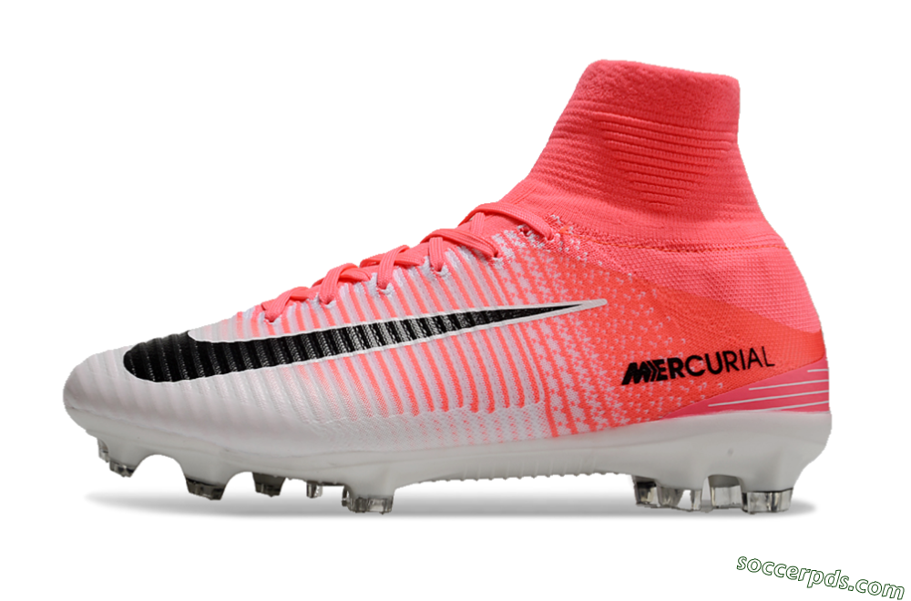 Nike Zoom Mercurial Superfly 5 Elite FG High-Tops Football Boots - Pink/White/Black 2