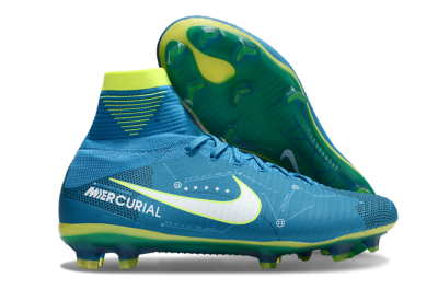 Nike Zoom Mercurial Superfly 5 Elite FG High-Tops Football Boots - Blue/White/Yellow