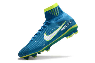 Nike Zoom Mercurial Superfly 5 Elite FG High-Tops Football Boots - Blue/White/Yellow