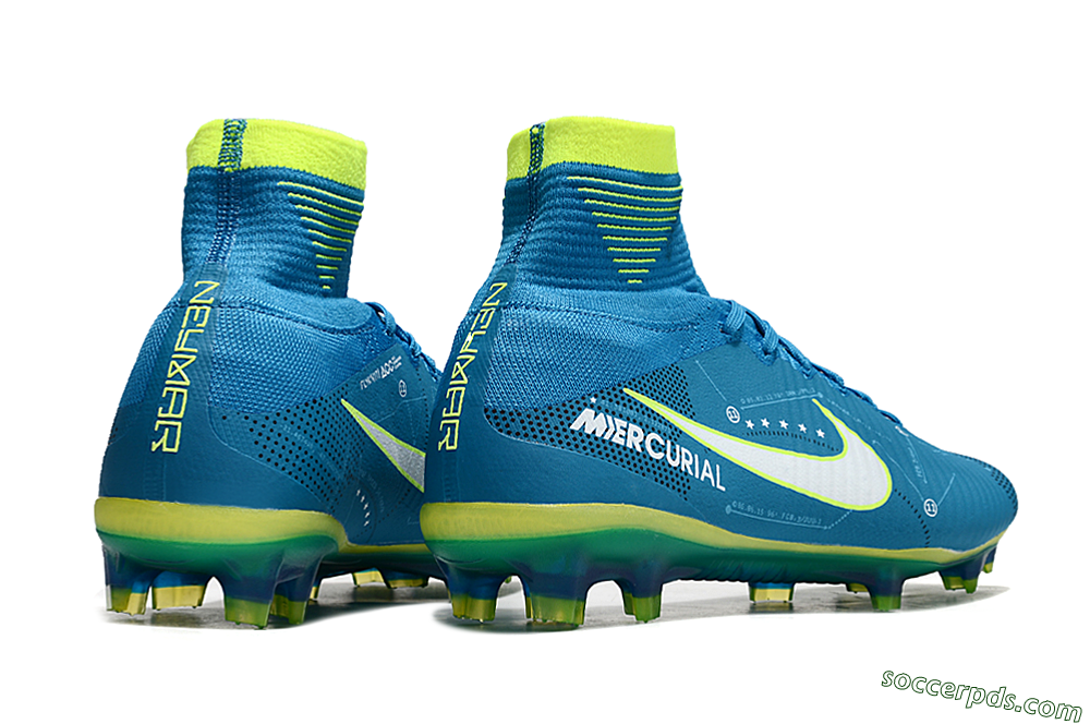 Nike Zoom Mercurial Superfly 5 Elite FG High-Tops Football Boots - Blue/White/Yellow 6