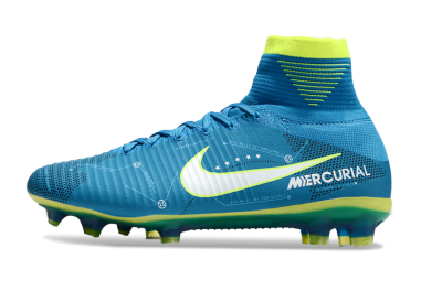Nike Zoom Mercurial Superfly 5 Elite FG High-Tops Football Boots - Blue/White/Yellow