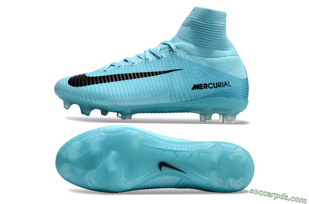 Nike Zoom Mercurial Superfly 5 Elite FG High-Tops Football Boots - Jade/Black 0