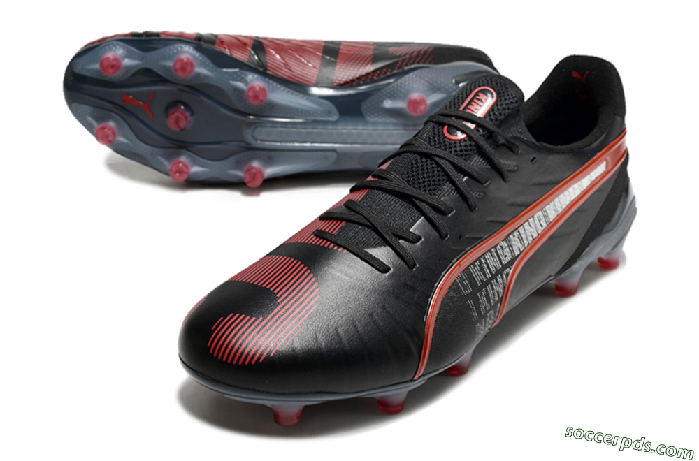 Puma King Ultimate Launch Edition FG Low-Tops Football Boots - Black/Red 3