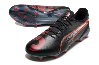 Puma King Ultimate Launch Edition FG Low-Tops Football Boots - Black/Red