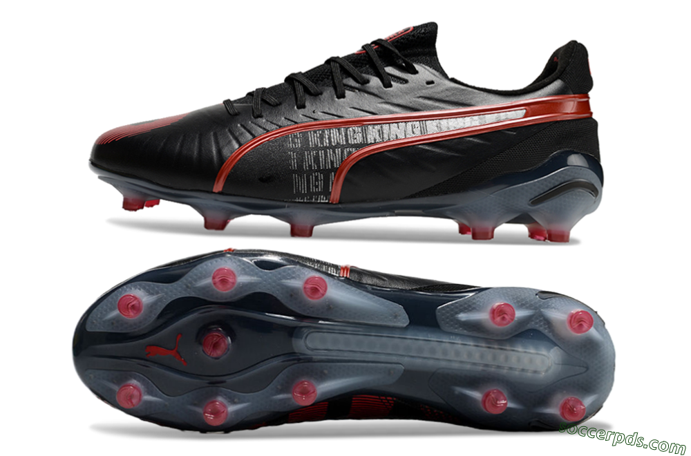 Puma King Ultimate Launch Edition FG Low-Tops Football Boots - Black/Red 0