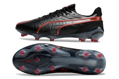 Puma King Ultimate Launch Edition FG Low-Tops Football Boots - Black/Red