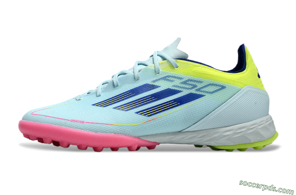 Adidas F50 Pro TF Low-Tops Football Shoes - Jade/Blue/Yellow/Pink 2
