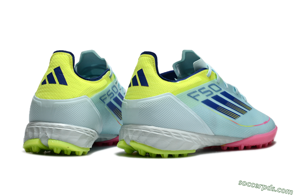 Adidas F50 Pro TF Low-Tops Football Shoes - Jade/Blue/Yellow/Pink 6