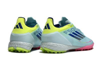Adidas F50 Pro TF Low-Tops Football Shoes - Jade/Blue/Yellow/Pink