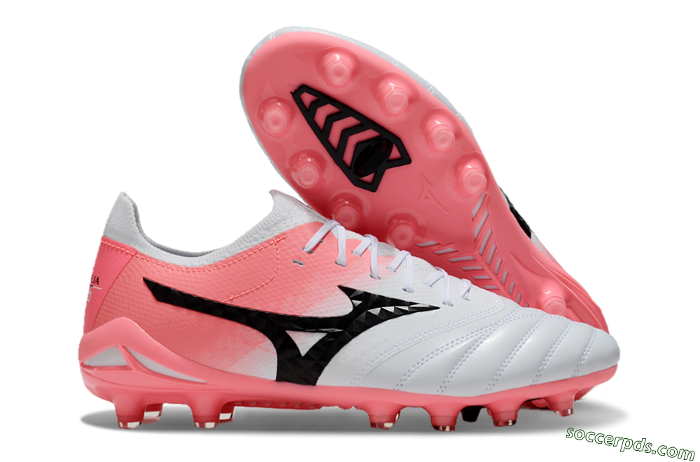 Mizuno Morelia Neo IV Bate FG Low-Tops Football Boots - White/Pink/Black 1